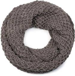 styleBREAKER Unisex Strick Loopschal grob gestrickt, Uni Schlauchschal, Winter Strickschal, Grobstrick Schal 01018157, Farbe:Taupe von styleBREAKER