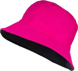 styleBREAKER Unisex Wende Fischerhut aus Baumwolle, 2 in 1 Wendehut, Sonnenhut, Bucket Hat 04025034, Farbe:Pink-Schwarz von styleBREAKER