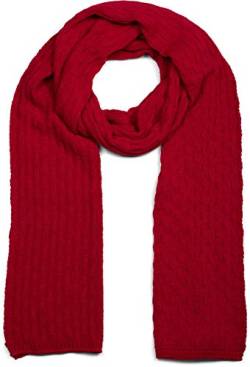 styleBREAKER Unisex einfarbiger Strick Schal mit strukturiertem Flecht Muster, Uni Winter Strickschal 01018161, Farbe:Rot von styleBREAKER