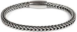 styleBREAKER Zopfketten Armband mit Magnetverschluss, Kette, Schmuck, Damen 05040132, Farbe:Silber/Schwarz von styleBREAKER