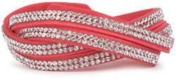 styleBREAKER weiches Strass Armband, eleganter Armschmuck mit Strassteinen, Wickelarmband, 2x2-Reihig, Damen 05040004, Farbe:Koralle/Klar von styleBREAKER