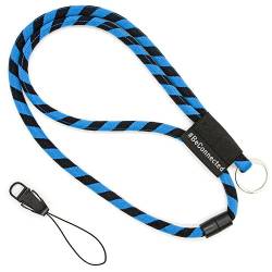 stylected Schlüsselband lang (blau schwarz - 45cm) - Schlüsselanhänger mit Schlüsselring, abnehmbarer Schlaufe und Sicherheitsverschluss - Lanyard für Männer, Frauen, Mädchen, Jungs und Kinder (Blau) von stylected