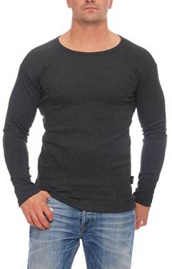 stylenmore Herren Thermo-Unterhemd Langarm Innenfleece Winter Kälteschutz Longsleeve Wintersport Wandern Arbeitskleidung angeraut wärmend M-4XL Anthrazit Dunkelblau Grau (L, Anthrazit) von stylenmore