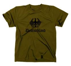 Bundesadler Deutschland T-Shirt Flagge, Oliv, L von styletex23