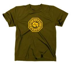 Lost T-Shirt Station 3 Dharma Initiative, Oliv, L von styletex23