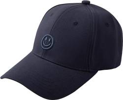 stylx Baseball Cap Damen Herren Baumwolle Smiley, Unisex Verstellbar Basecap Sonnenschutz Baseballkappen Sport Cap Sonnenhut Reisen Draußen (DE/NL/SE/PL, Alphanumerisch, Einheitsgröße, dunkelblau) von stylx