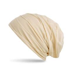 stylx Beanie Mütze mit Falten Muster, Slouch Longbeanie, Unisex (beige) von stylx