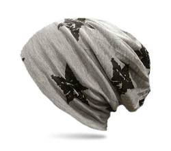 stylx Beanie Mütze mit Sterne Print im Destroyed Vintage Look, Unisex (B09) von stylx