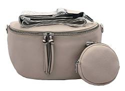 stylx Crossbody Bag Damen Leder Breiter Gurt Handtasche Umhängetasche Moderne Taschen mit breitem Schultergurt,Abnehmbarer Schultergurt,Schwarz. (2beige) von stylx