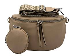 stylx Crossbody Bag Damen Leder Breiter Gurt Handtasche Umhängetasche Moderne Taschen mit breitem Schultergurt,Abnehmbarer Schultergurt,Schwarz. (2hellbraun) von stylx