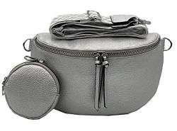 stylx Crossbody Bag Damen Leder Breiter Gurt Handtasche Umhängetasche Moderne Taschen mit breitem Schultergurt,Abnehmbarer Schultergurt,Schwarz. (2silber) von stylx