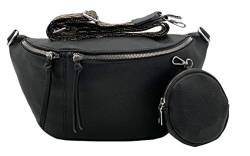 stylx Crossbody Bag Damen Leder Breiter Gurt Handtasche Umhängetasche Moderne Taschen mit breitem Schultergurt,Abnehmbarer Schultergurt,Schwarz. (3schwarz) von stylx