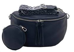 stylx Crossbody Bag Damen Leder Breiter Gurt Handtasche Umhängetasche Moderne Taschen mit breitem Schultergurt,Abnehmbarer Schultergurt,Schwarz. (dunkelblau2) von stylx