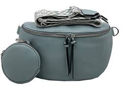 stylx Crossbody Bag Damen Leder Breiter Gurt Handtasche Umhängetasche Moderne Taschen mit breitem Schultergurt,Abnehmbarer Schultergurt,Schwarz. (hellblau2) von stylx