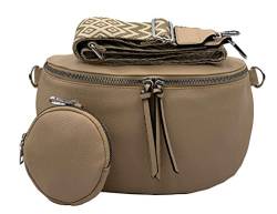 stylx Crossbody Bag Damen Leder Breiter Gurt Handtasche Umhängetasche Moderne Taschen mit breitem Schultergurt,Abnehmbarer Schultergurt,Schwarz. (hellbraun2) von stylx
