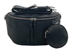 stylx Crossbody Bag Damen Leder Breiter Gurt Handtasche Umhängetasche Moderne Taschen mit breitem Schultergurt,Abnehmbarer Schultergurt,Schwarz. (schwarz2) von stylx