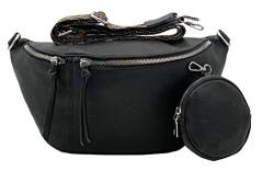 stylx Crossbody Bag Damen Leder Breiter Gurt Handtasche Umhängetasche Moderne Taschen mit breitem Schultergurt,Abnehmbarer Schultergurt,Schwarz. (schwarz3) von stylx