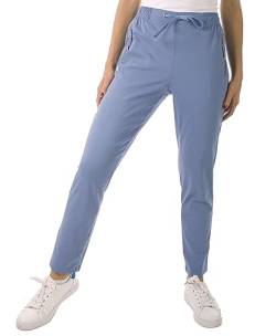 stylx Damen Chinohose Schlupfhose Damen Stretch Hose leichte Hose Gr.36-54 mit elastischem Bund, mit Kordelzug, (48, Jeansblau) von stylx