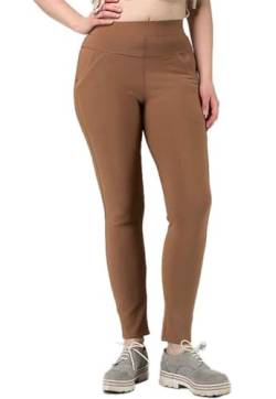 stylx Damen Hose elegant mit Gummibund und Taschen (DE/NL/SE/PL, Numerisch, 40, 42, Regular, Regular, Camel) von stylx