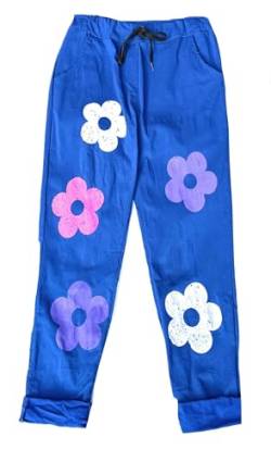 stylx Damen Jogginghose Blume im Vintage Look Sweatpants für Freizeit Sport und Fitness (DE/NL/SE/PL, Numerisch, 36, 38, Regular, Regular, Royalblau) von stylx