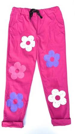 stylx Damen Jogginghose Blume im Vintage Look Sweatpants für Freizeit Sport und Fitness (DE/NL/SE/PL, Numerisch, 42, 44, Regular, Regular, Fuchsia) von stylx