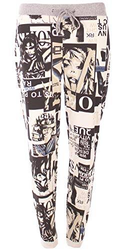 stylx Damen Jogginghose Sweatpants Größe 34-50 mit Print (J04, 44-46) von stylx