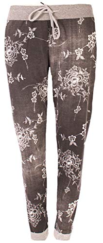 stylx Damen Jogginghose Sweatpants Größe 34-50 mit Print (J25, 48-50) von stylx