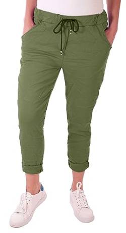 stylx Damen Jogginghose im Vintage Look Sweatpants für Freizeit Sport und Fitness (40, Khaki) von stylx