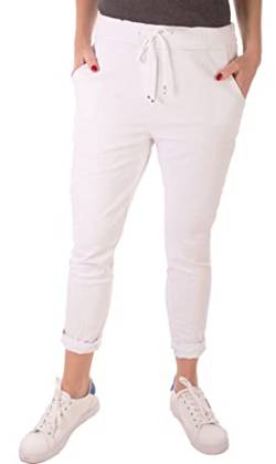 stylx Damen Jogginghose im Vintage Look Sweatpants für Freizeit Sport und Fitness (as3, Numeric, Numeric_48, Numeric_50, Regular, Regular, weiß) von stylx