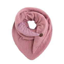 stylx Damen KuschelSchal, Teddyfell Baumwolle Dreieckstuch Frauen Winterschal Herbstschal Warm Dreieck Schal Halstuch Scarf (altrosa) von stylx