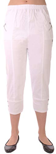 stylx Damenhose 7/8 knielange - leichte Hose - Stretchhose alltagshose Outdoor- Funktionshose Stretch (as3, Numeric, Numeric_40, Numeric_42, Regular, Regular, weiß) von stylx