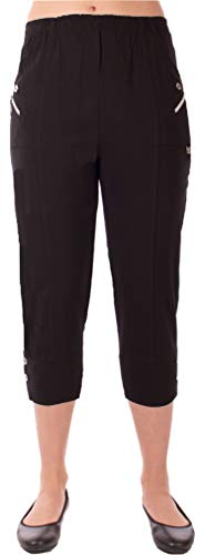 stylx Damenhose 7/8 knielange - leichte Hose - Stretchhose alltagshose Outdoor- Funktionshose Stretch (as3, Numeric, Numeric_42, Numeric_44, Regular, Regular, schwarz) von stylx