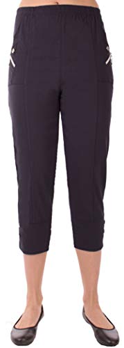 stylx Damenhose 7/8 knielange - leichte Hose - Stretchhose alltagshose Outdoor- Funktionshose Stretch (as3, Numeric, Numeric_44, Numeric_46, Regular, Regular, dunkelblau) von stylx