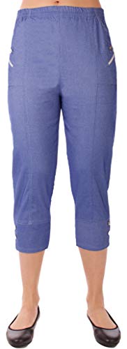 stylx Damenhose 7/8 knielange - leichte Hose - Stretchhose alltagshose Outdoor- Funktionshose Stretch (as3, Numeric, Numeric_52, Numeric_54, Regular, Regular, Jeansblau) von stylx