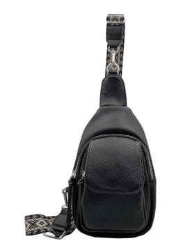 stylx Sling Bag Damen Klein Brusttasche PU Leder Schultertaschen Handy Umhängetasche Crossbag Umhängen für Outdoorsport, Wandern, Radfahren, Reisen (schwarz) von stylx