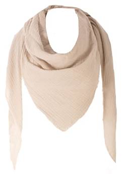 stylx XXL Tuch 23 Farben Farbwahl Halstuch Musselintuch Musselin Damen Damenhalstuch Dreieckstuch Schal Herren Männer Frauen Herrenhalstuch Dreieckig leicht (einlagig) (beige) von stylx