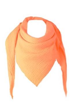 stylx XXL Tuch 23 Farben Farbwahl Halstuch Musselintuch Musselin Damen Damenhalstuch Dreieckstuch Schal Herren Männer Frauen Herrenhalstuch Dreieckig leicht (einlagig) (neon orange) von stylx