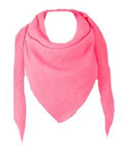 stylx XXL Tuch 23 Farben Farbwahl Halstuch Musselintuch Musselin Damen Damenhalstuch Dreieckstuch Schal Herren Männer Frauen Herrenhalstuch Dreieckig leicht (einlagig) (neon pink) von stylx