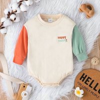 suebidou Langarmbody Baby Body Longsleeve aus Baumwolle mit "Happy" Statement von suebidou