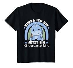 Kinder Hurra Ich Bin Jetzt Ein Kindergartenkind Dino Kinder T-Shirt von süße Tier Kindergarten Motive jetzt entdecken