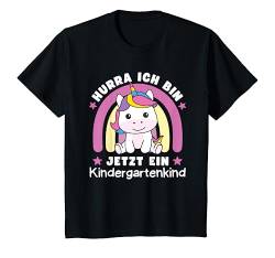 Kinder Hurra Ich Bin Jetzt Ein Kindergartenkind Einhorn Kinder T-Shirt von süße Tier Kindergarten Motive jetzt entdecken