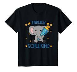 Kinder Elefant Schule Einschulung Kindergarten Vorschule Schultüte T-Shirt von süße Tiere für Kinder 1. Klasse Schulkind