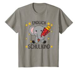 Kinder Elefant Schule Einschulung Kindergarten Vorschule Schultüte T-Shirt von süße Tiere für Kinder 1. Klasse Schulkind