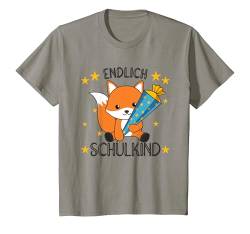 Kinder Endlich Schulkind 2024 Fuchs Schultüte Schule Fuchs T-Shirt von süße Tiere für Kinder 1. Klasse Schulkind