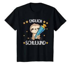 Kinder Endlich Schulkind Faultier Einschulung T-Shirt von süße Tiere für Kinder 1. Klasse Schulkind