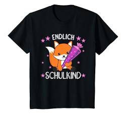 Kinder Endlich Schulkind Fuchs Schultüte Schule süßes Fuchs T-Shirt von süße Tiere für Kinder 1. Klasse Schulkind