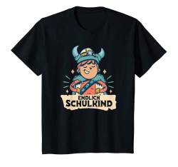 Kinder endlich Schulkind Einschulung Schultüte Schüler Wikinger T-Shirt von süße Tiere für Kinder 1. Klasse Schulkind