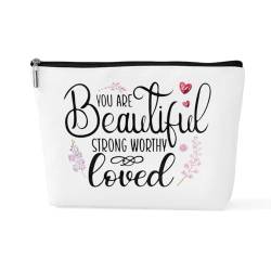 Inspirierende Make-up-Tasche für psychische Gesundheit, positive Bestätigungen, Geschenke für Frauen, Beraterin, Psychologin, Schwester, Muttertag, Geburtstag, Kosmetiktasche, Love03, 10*7*2.5 inches von sugargoo