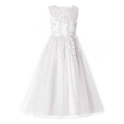 Blumenmädchen-Stickerei Spitzenkleid Mädchen A-Linie Puffy Prinzessin Kleid Kleid Mädchen Elegant Festzug Abend Formal Prom Tanzkleid für 3-14T von sujinxiu