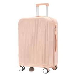sunxueli Koffer Empfohlener Koffer for Männer und Frauen, robuster und langlebiger Trolley-Koffer, leiser Rollkoffer for Einsteigen Suitcase (Color : Pink, Size : 18IN) von sunxueli
